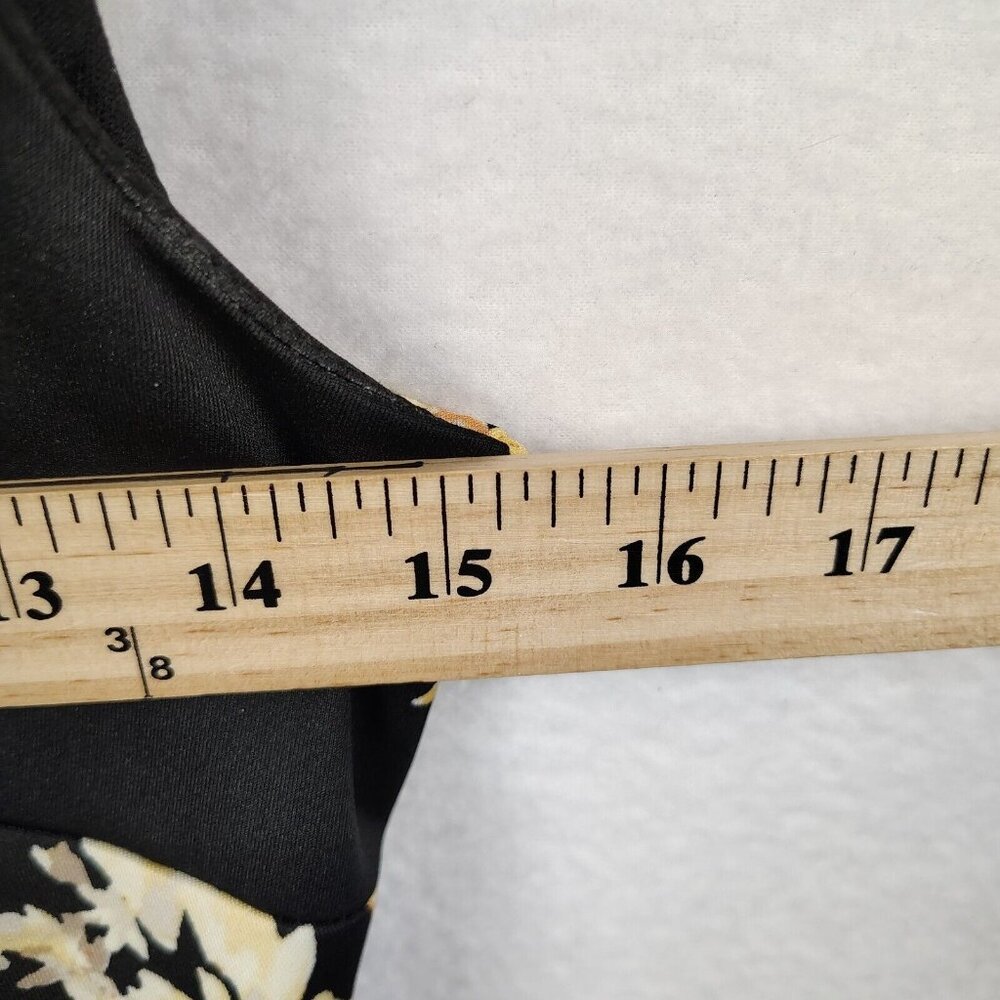 White House Black Market Dress Black Floral Yellow Mini Sz 0 - Picture 8 of 8